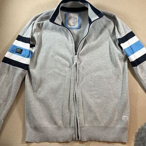 Jack & Jones Sweater Men's XL Cardigan Full Zip Gray‎ Blue Preppy Golf Original